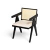 Chandigarh - Farmhouse Style Cane Upholstered Dining Chairs (Set of 2) - Black / Natural - Image 6