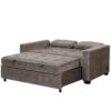 Upholstered Sleeper Bed Sofa With Dual USB Charging, Adjustable Backrest - Brown Gray - Image 18