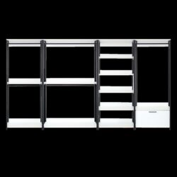 Fiona - Freestanding Walk In Wood Closet System With Metal Frame Durable Storage Solution Melamine - White