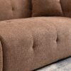 Tofu Block Sofa Modern Design Fabric Three Seat - Brown - Image 11