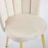 Modern Dining Chair (Set of 2) With Velvet Backrest And Golden Iron Legs For Dining Room - White - Image 10