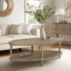 Bedford - Oval Coffee Table With Shelf - Natural - Image 2