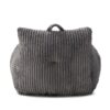 Giant Plush Bean Bag Chair For Adults With Armrests And Footstool, Comfy Corduroy Chaise Lounge - Gray - Image 13