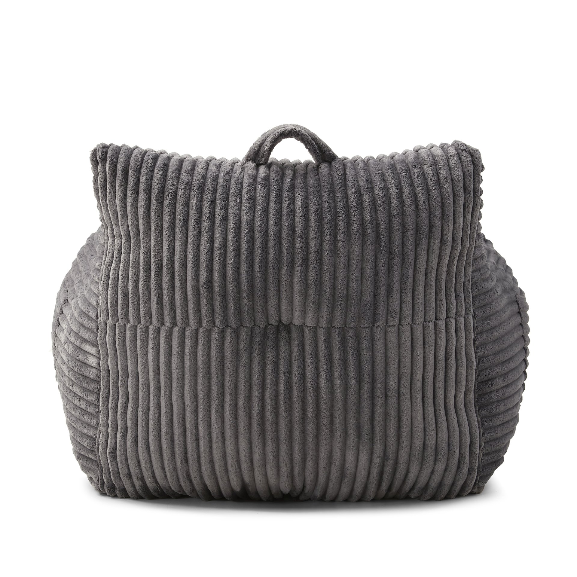Giant Plush Bean Bag Chair For Adults With Armrests And Footstool, Comfy Corduroy Chaise Lounge - Gray - Image 13