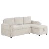 Convertible L Shaped Sofa Couch With Storage, Cup Holders, USB Ports - Beige - Image 14