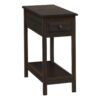 Accent End Table, 2 Tier, Storage Drawer, Transitional - Walnut - Image 2