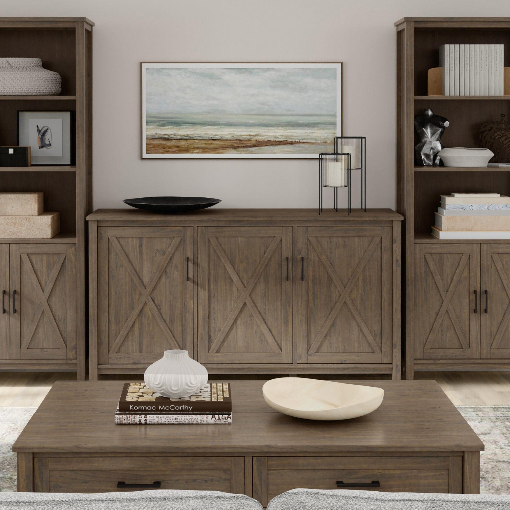 Ela - Wide Storage Cabinet - Smoky Brown - Image 10
