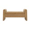 Modern Teddy Bed End Bench With Arms And Storage, Upholstered Large Foot Rest Stool, Comfy Window Vanity Bench For Living Room, Dorm, Coffee Table, Teddy - Coffee - Image 6