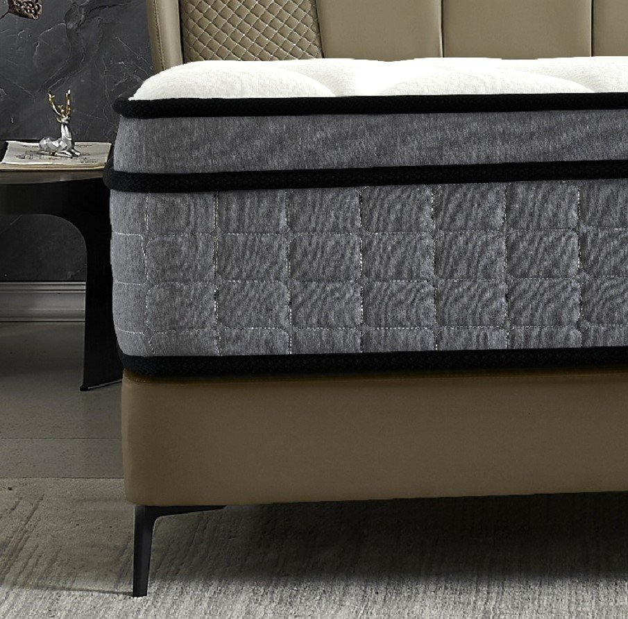 12" Full Size Hybrid Pillow Top Mattress A Box With Gel Infused Memory Foam, Breathable And Hypoallergenic, Medium Firm For Lumbar Support - White / Gray - Image 5