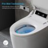 Smart Toilet Bidet Combo With Foot Sensor Open Cover / Seat, Self Cleaning Nozzle, LED Display, Three Level Heated Seat / Airflow, Night Light, Knob Control, Soft Close, Auto Flush, With Remote Control - Gloss White - Image 11