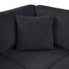 Oversized Sectional Sofa U Shaped Sofa With Chaise Lounge And 3 Soft Throw Pillows Corduroy Fabric - Black - Image 15