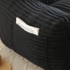 Giant Plush Bean Bag Chair For Adults With Armrests And Footstool - Black - Image 6