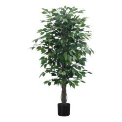 58" Tall, Artificial Plant, Ficus Tree, Indoor, Faux, Fake, Floor, Greenery, Potted, Decorative - Green / Black