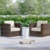 Outdoor Chairs Set With Cushions - Brown Mix - Image 2