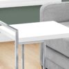 Accent Table, C - Shaped, Glossy Contemporary And Modern - White - Image 7