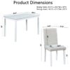 5 Piece Wooden Dining Table Set With Rectangular Table And 4 Upholstered Chairs Dining Room Set With Crystal Decoration For Kitchen Or Dining Room - Light Gray / White - Image 3