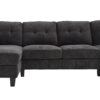 U Shaped Sectional Sofa Couch With Dual Chaise Lounges, Storage Pockets, Armrest Pillows - Black - Image 16