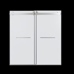 Frameless Double Sliding Soft Close Shower Door, 3 / 8 Inches Tempered Glass - Chrome
