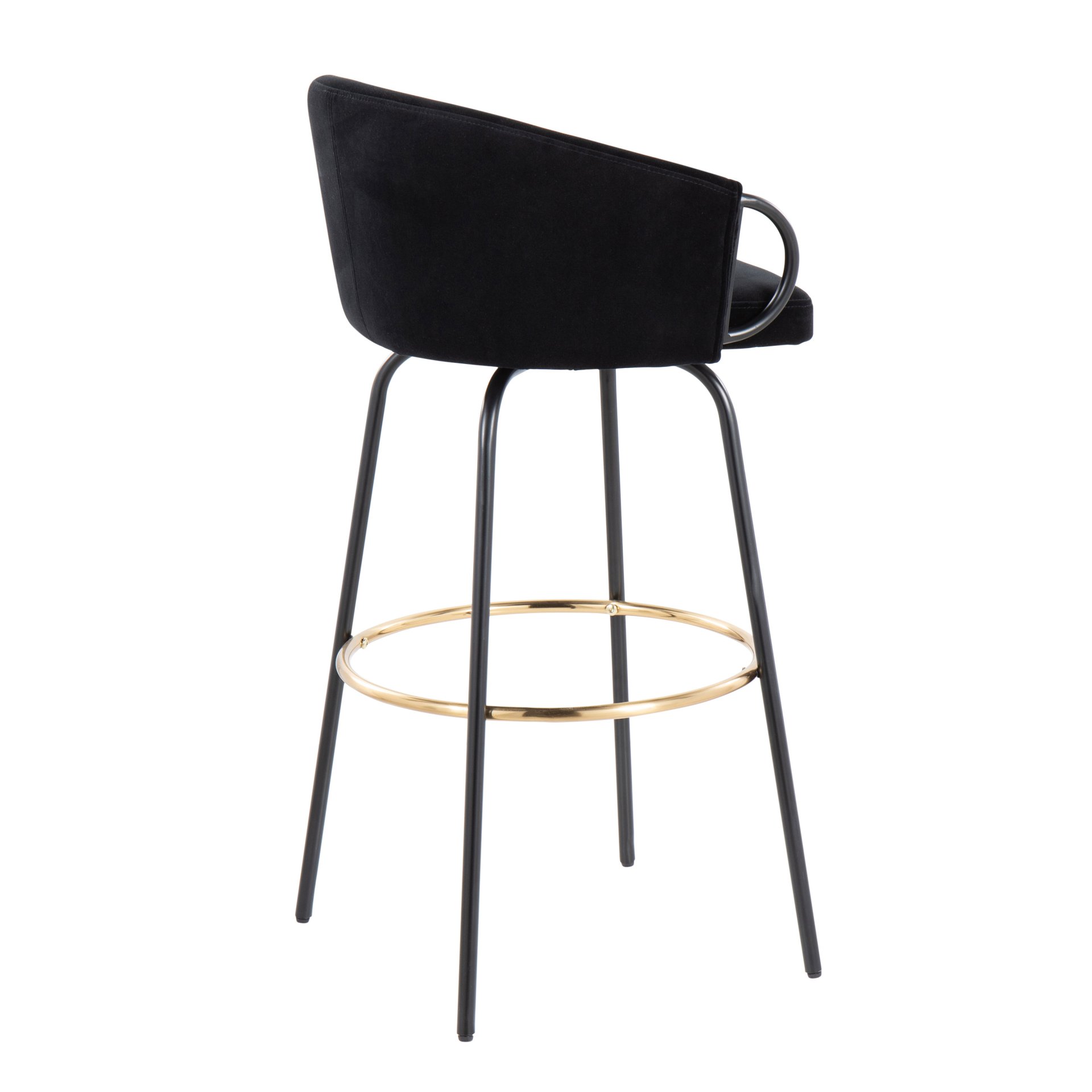 Claire - Contemporary / Glam Barstool With Footrest (Set of 2) - Black - Image 4