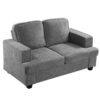Modern Loveseat, Comfortable 2 Seater Couch With Deep Seating And High Density Foam, Loose Back Cushions, Wide Arms - Gray - Image 4