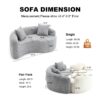 Tai Chi - Curved Dual Depth Loveseat, Full Compression Sponge Sofa - Light Gray - Image 3