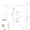 Shower System With Waterfall Tub Spout, 10" Square Rain Shower, Wall Mounted - Brushed Nickel - Image 3