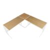 Roman - Industrial L Shaped Desk - White / Natural - Image 4