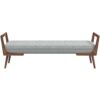 Cora - Mid-Century Modern Gray Bench - Gray - Image 5