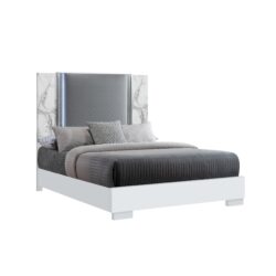 Moon Queen Bed With LED Accent Lighting - Marble