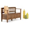 Brooklyn - Entryway Storage Bench - Medium Saddle Brown - Image 7