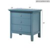 3 Drawer Nightstand - Teal - Image 5