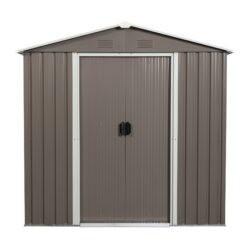 6Ft x 5Ft Outdoor Metal Storage Shed - Gray