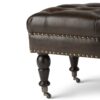 Henley - Tufted Ottoman Bench - Distressed Brown - Image 3