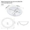 Semi Recessed Bathroom Sink With Countertop Vessel Design, 17" X 15.5" - White - Image 3