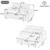 Pull Out Sofa Bed Convertible Couch Loveseat Sofa Modern Sleeper Sofa With Adjustable Backrest For Living Room - Blue - Image 2
