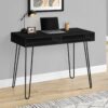 Computer Desk, Home Office, Laptop, Left And Right Set-Up, Storage Drawers, Work, Contemporary, Modern - Black - Image 3
