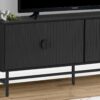 TV Stand, Console, Media Entertainment Center, Modern Design, Storage Cabinet, Contemporary & Modern - Black - Image 2