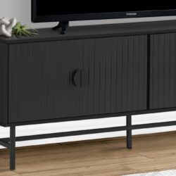 TV Stand, Console, Media Entertainment Center, Modern Design, Storage Cabinet, Contemporary & Modern - Black
