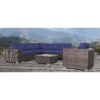 5 Person Outdoor Sectional Sofa Set With Frame And Glass Table - Espresso - Image 9