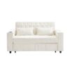 Pull Out Sofa Bed Convertible Couch Loveseat Sofa Modern Sleeper Sofa With Adjustable Backrest For Living Room - Beige - Image 15