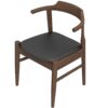 Leon - Mid-Century Modern Leather Dining Chair (Set of 2) - Black / Wood - Image 7