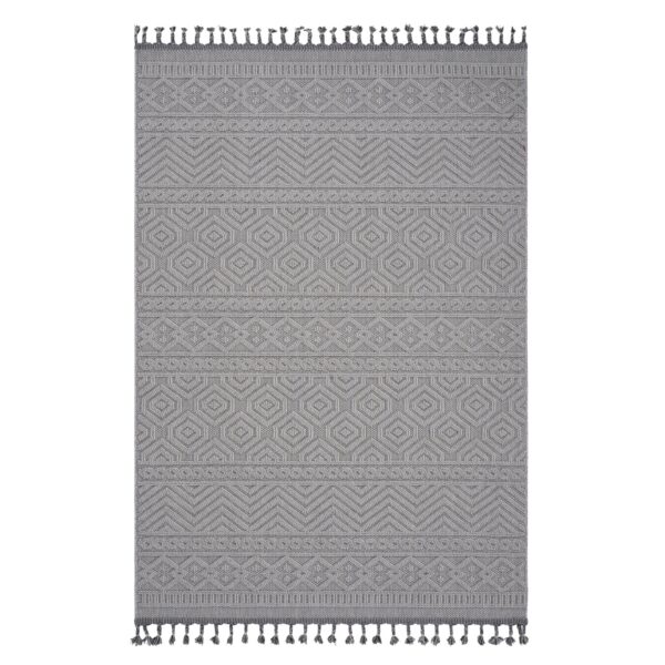 Guros - 4' X 6' Geometric Indoor / Outdoor Area Rug - White