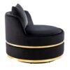 360 Degree Swivel Accent Chair With Soft Cushion For Living Room, Bedroom, Office - Black - Image 11