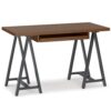 Sawhorse - Solid Walnut Veneer And Small Desk - Dark Brown - Image 12