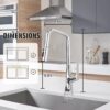 Kitchen Faucet 3 Function 360 Sprayer With 1 Touch Switching, Metal Construction - Chrome - Image 3