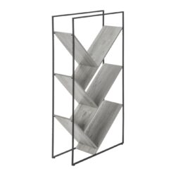 Bookshelf, Bookcase, Etagere, 3 Tier, Office, Contemporary & Modern - Gray