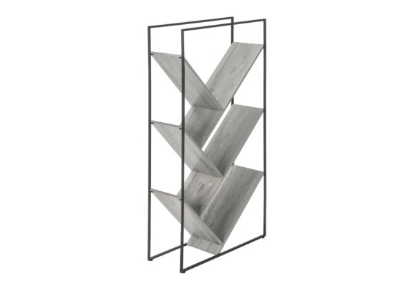 Bookshelf, Bookcase, Etagere, 3 Tier, Office, Contemporary & Modern - Gray