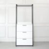 Fiona - Contemporary Wood And Metal Walk In Closet With 3 Drawers - White - Image 4