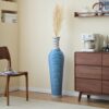 Tall Standing Designer Floor Vase Durable Artificial 2 Tone Ideal Decor Accent For Living Room - Lake Blue - Image 12