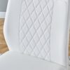 Modern Dining Chairs With Padded Seat Upholstered Chair With Metal Legs Design (Set of 6) - White - Image 3